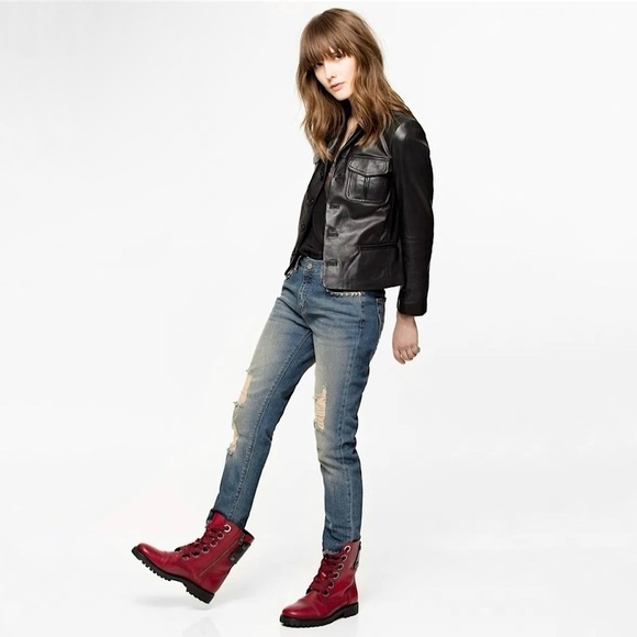 Zadig & Voltaire Eva Use Studded Pocket Distressed Slim Fit Jeans 28 - Picture 2 of 16